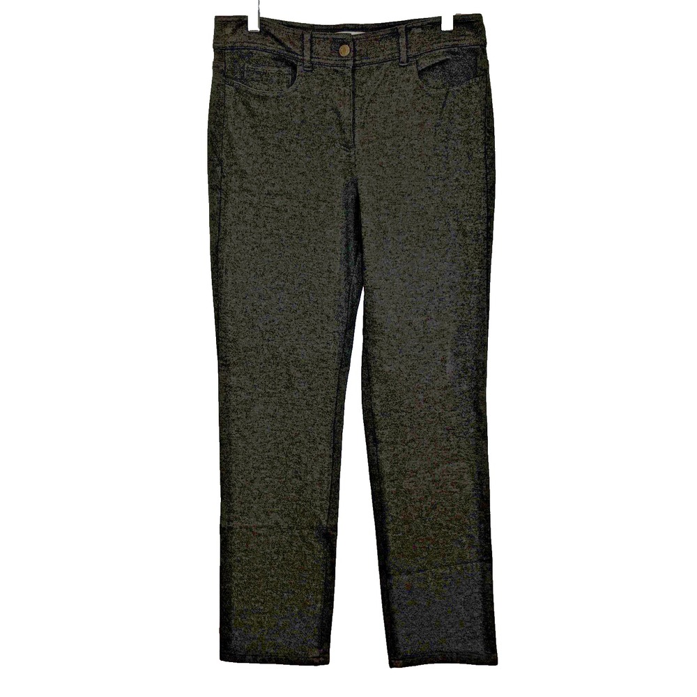 Talbots Pants Womens Size 8 Dark Gray Straight Leg 5‎ Pocket Stretch Fabric Mid